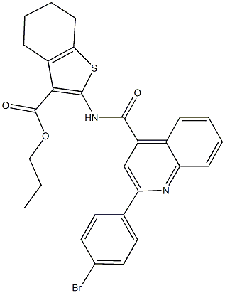 propyl 2-({[2-(4-bromophenyl)-4-quinolinyl]carbonyl}amino)-4,5,6,7-tetrahydro-1-benzothiophene-3-carboxylate 구조식 이미지