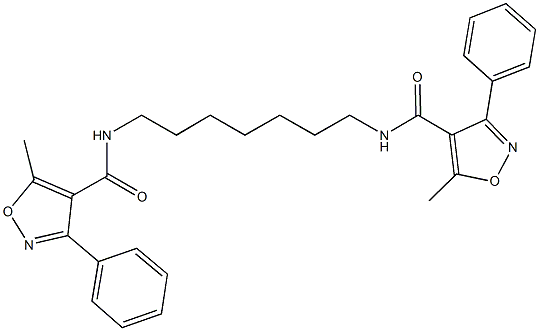 5-methyl-N-(7-{[(5-methyl-3-phenyl-4-isoxazolyl)carbonyl]amino}heptyl)-3-phenyl-4-isoxazolecarboxamide 구조식 이미지