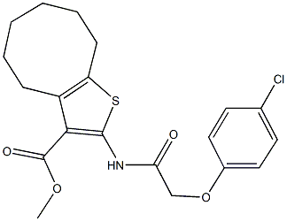 methyl 2-{[(4-chlorophenoxy)acetyl]amino}-4,5,6,7,8,9-hexahydrocycloocta[b]thiophene-3-carboxylate 구조식 이미지