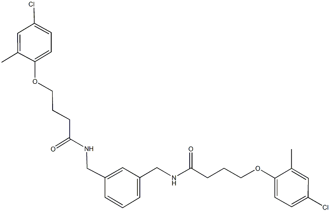 4-(4-chloro-2-methylphenoxy)-N-[3-({[4-(4-chloro-2-methylphenoxy)butanoyl]amino}methyl)benzyl]butanamide Structure