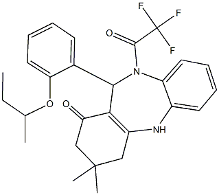 11-(2-sec-butoxyphenyl)-3,3-dimethyl-10-(trifluoroacetyl)-2,3,4,5,10,11-hexahydro-1H-dibenzo[b,e][1,4]diazepin-1-one Structure
