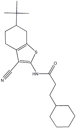 N-(6-tert-butyl-3-cyano-4,5,6,7-tetrahydro-1-benzothien-2-yl)-3-cyclohexylpropanamide 구조식 이미지