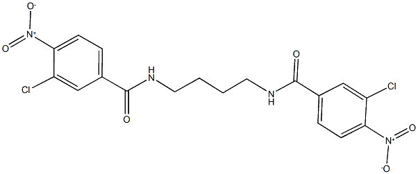 3-chloro-N-[4-({3-chloro-4-nitrobenzoyl}amino)butyl]-4-nitrobenzamide Structure