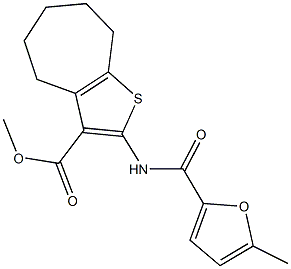 methyl 2-[(5-methyl-2-furoyl)amino]-5,6,7,8-tetrahydro-4H-cyclohepta[b]thiophene-3-carboxylate Structure