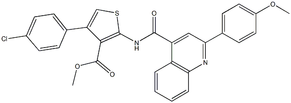 methyl 4-(4-chlorophenyl)-2-({[2-(4-methoxyphenyl)quinolin-4-yl]carbonyl}amino)thiophene-3-carboxylate 구조식 이미지