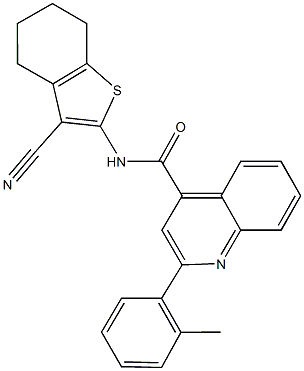 N-(3-cyano-4,5,6,7-tetrahydro-1-benzothien-2-yl)-2-(2-methylphenyl)-4-quinolinecarboxamide Structure