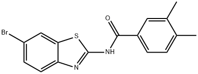 N-(6-bromo-1,3-benzothiazol-2-yl)-3,4-dimethylbenzamide 구조식 이미지