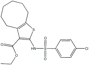 ethyl 2-{[(4-chlorophenyl)sulfonyl]amino}-4,5,6,7,8,9-hexahydrocycloocta[b]thiophene-3-carboxylate Structure