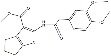 methyl 2-{[(3,4-dimethoxyphenyl)acetyl]amino}-5,6-dihydro-4H-cyclopenta[b]thiophene-3-carboxylate 구조식 이미지