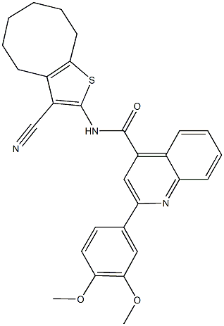 N-(3-cyano-4,5,6,7,8,9-hexahydrocycloocta[b]thien-2-yl)-2-(3,4-dimethoxyphenyl)-4-quinolinecarboxamide Structure