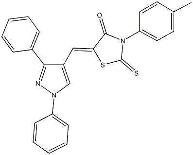 5-[(1,3-diphenyl-1H-pyrazol-4-yl)methylene]-3-(4-methylphenyl)-2-thioxo-1,3-thiazolidin-4-one Structure