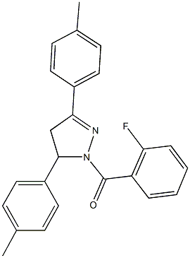 1-(2-fluorobenzoyl)-3,5-bis(4-methylphenyl)-4,5-dihydro-1H-pyrazole Structure