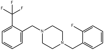 1-(2-fluorobenzyl)-4-[2-(trifluoromethyl)benzyl]piperazine Structure