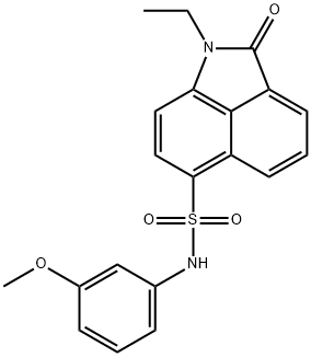 1-ethyl-N-(3-methoxyphenyl)-2-oxo-1,2-dihydrobenzo[cd]indole-6-sulfonamide 구조식 이미지