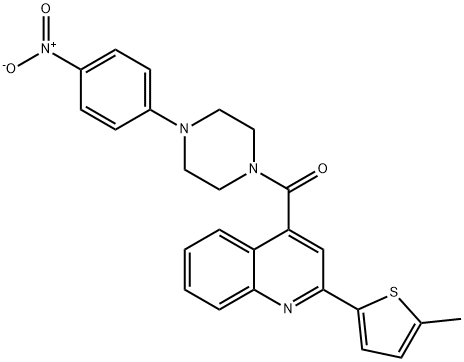 4-[(4-{4-nitrophenyl}-1-piperazinyl)carbonyl]-2-(5-methyl-2-thienyl)quinoline 구조식 이미지