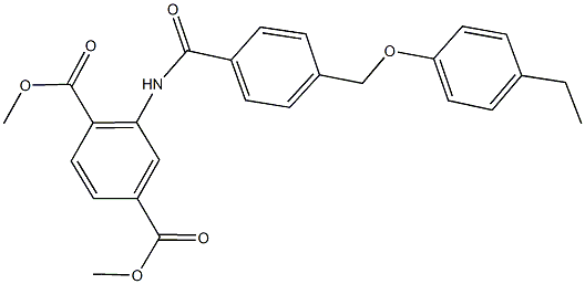 dimethyl 2-({4-[(4-ethylphenoxy)methyl]benzoyl}amino)terephthalate Structure