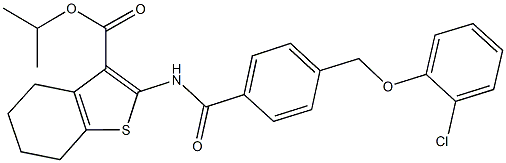 isopropyl 2-({4-[(2-chlorophenoxy)methyl]benzoyl}amino)-4,5,6,7-tetrahydro-1-benzothiophene-3-carboxylate Structure