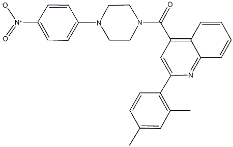 2-(2,4-dimethylphenyl)-4-[(4-{4-nitrophenyl}-1-piperazinyl)carbonyl]quinoline 구조식 이미지