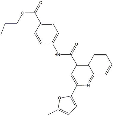 propyl 4-({[2-(5-methyl-2-furyl)-4-quinolinyl]carbonyl}amino)benzoate Structure