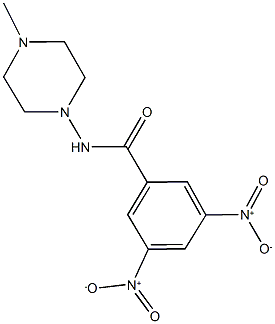 3,5-dinitro-N-(4-methyl-1-piperazinyl)benzamide 구조식 이미지