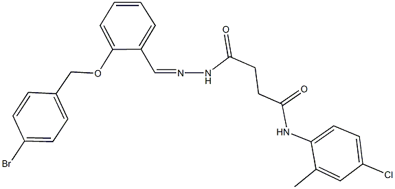 4-(2-{2-[(4-bromobenzyl)oxy]benzylidene}hydrazino)-N-(4-chloro-2-methylphenyl)-4-oxobutanamide 구조식 이미지