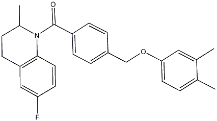 1-{4-[(3,4-dimethylphenoxy)methyl]benzoyl}-6-fluoro-2-methyl-1,2,3,4-tetrahydroquinoline 구조식 이미지