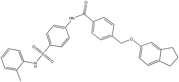 4-[(2,3-dihydro-1H-inden-5-yloxy)methyl]-N-[4-(2-toluidinosulfonyl)phenyl]benzamide Structure