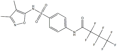 N-(4-{[(3,4-dimethyl-5-isoxazolyl)amino]sulfonyl}phenyl)-2,2,3,3,4,4,4-heptafluorobutanamide 구조식 이미지