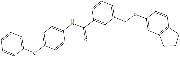 3-[(2,3-dihydro-1H-inden-5-yloxy)methyl]-N-(4-phenoxyphenyl)benzamide 구조식 이미지