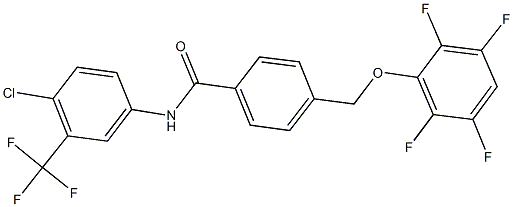 N-[4-chloro-3-(trifluoromethyl)phenyl]-4-[(2,3,5,6-tetrafluorophenoxy)methyl]benzamide Structure