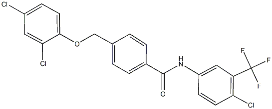N-[4-chloro-3-(trifluoromethyl)phenyl]-4-[(2,4-dichlorophenoxy)methyl]benzamide Structure