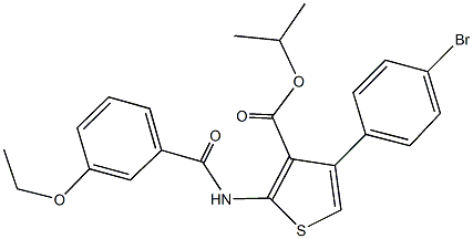 isopropyl 4-(4-bromophenyl)-2-[(3-ethoxybenzoyl)amino]-3-thiophenecarboxylate Structure