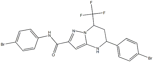 N,5-bis(4-bromophenyl)-7-(trifluoromethyl)-4,5,6,7-tetrahydropyrazolo[1,5-a]pyrimidine-2-carboxamide 구조식 이미지