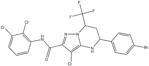 5-(4-bromophenyl)-3-chloro-N-(2,3-dichlorophenyl)-7-(trifluoromethyl)-4,5,6,7-tetrahydropyrazolo[1,5-a]pyrimidine-2-carboxamide 구조식 이미지