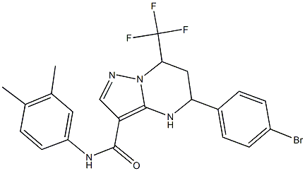 5-(4-bromophenyl)-N-(3,4-dimethylphenyl)-7-(trifluoromethyl)-4,5,6,7-tetrahydropyrazolo[1,5-a]pyrimidine-3-carboxamide 구조식 이미지