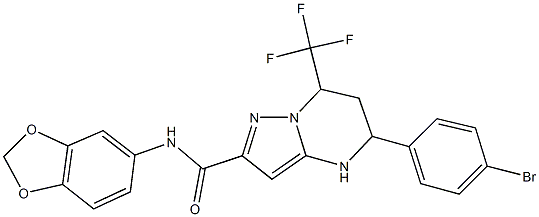 N-(1,3-benzodioxol-5-yl)-5-(4-bromophenyl)-7-(trifluoromethyl)-4,5,6,7-tetrahydropyrazolo[1,5-a]pyrimidine-2-carboxamide 구조식 이미지