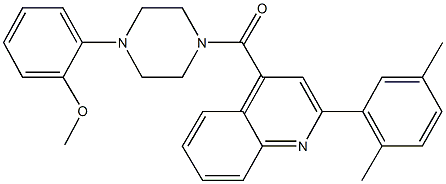 2-(4-{[2-(2,5-dimethylphenyl)-4-quinolinyl]carbonyl}-1-piperazinyl)phenyl methyl ether 구조식 이미지