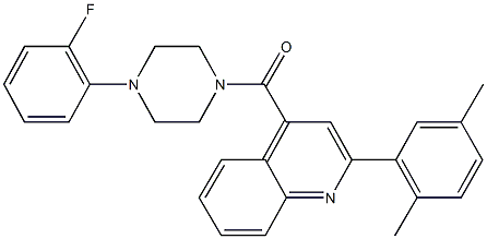 2-(2,5-dimethylphenyl)-4-{[4-(2-fluorophenyl)-1-piperazinyl]carbonyl}quinoline Structure