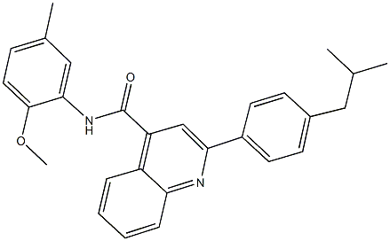 2-(4-isobutylphenyl)-N-(2-methoxy-5-methylphenyl)-4-quinolinecarboxamide 구조식 이미지