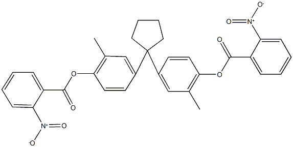 4-{1-[4-({2-nitrobenzoyl}oxy)-3-methylphenyl]cyclopentyl}-2-methylphenyl 2-nitrobenzoate Structure