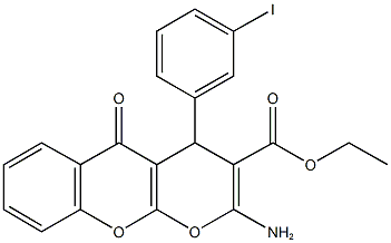 ethyl 2-amino-4-(3-iodophenyl)-5-oxo-4H,5H-pyrano[2,3-b]chromene-3-carboxylate 구조식 이미지