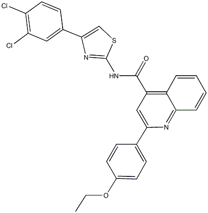 N-[4-(3,4-dichlorophenyl)-1,3-thiazol-2-yl]-2-(4-ethoxyphenyl)-4-quinolinecarboxamide 구조식 이미지