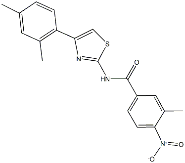 N-[4-(2,4-dimethylphenyl)-1,3-thiazol-2-yl]-4-nitro-3-methylbenzamide Structure