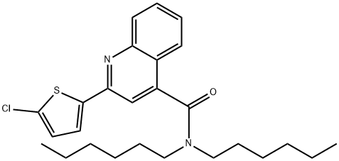 2-(5-chloro-2-thienyl)-N,N-dihexyl-4-quinolinecarboxamide Structure