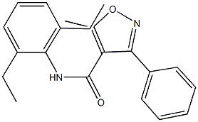 N-(2,6-diethylphenyl)-5-methyl-3-phenyl-4-isoxazolecarboxamide 구조식 이미지