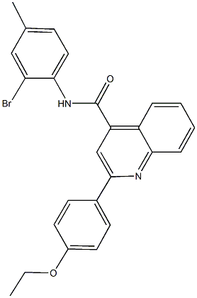 N-(2-bromo-4-methylphenyl)-2-(4-ethoxyphenyl)-4-quinolinecarboxamide 구조식 이미지