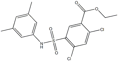 ethyl 2,4-dichloro-5-[(3,5-dimethylanilino)sulfonyl]benzoate 구조식 이미지