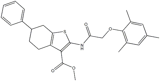 methyl 2-{[(mesityloxy)acetyl]amino}-6-phenyl-4,5,6,7-tetrahydro-1-benzothiophene-3-carboxylate Structure