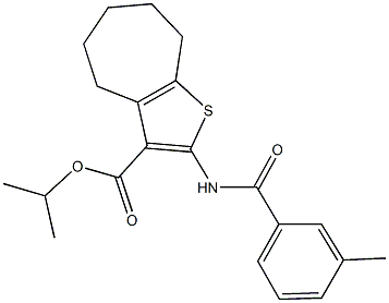 isopropyl 2-[(3-methylbenzoyl)amino]-5,6,7,8-tetrahydro-4H-cyclohepta[b]thiophene-3-carboxylate 구조식 이미지