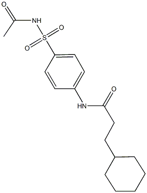 N-{4-[(acetylamino)sulfonyl]phenyl}-3-cyclohexylpropanamide 구조식 이미지